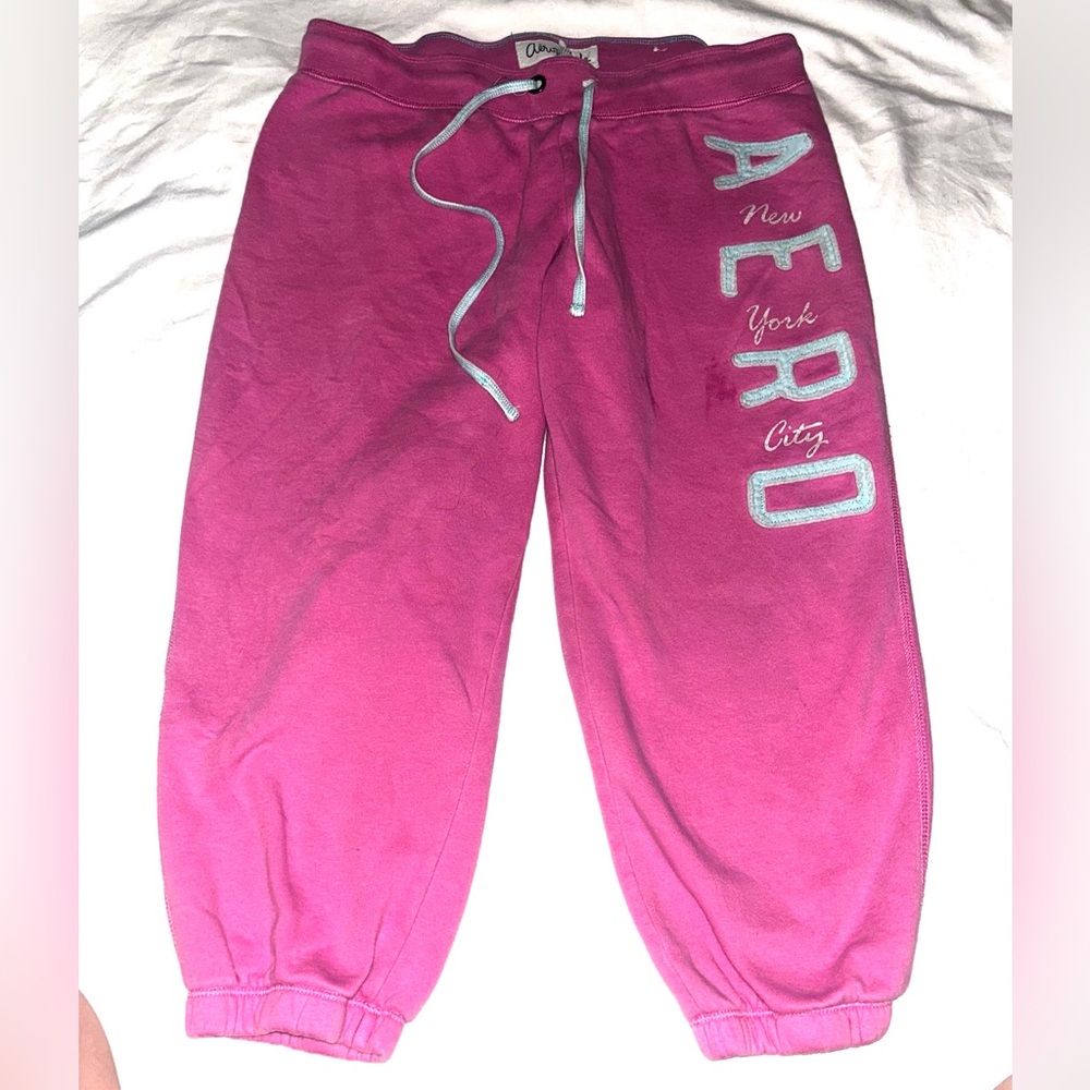 Vintage Y2K Aeropostale Pink NYC Sweatpants Size L